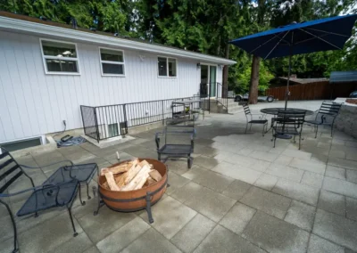 The large paver patio after renovations.