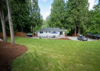 Backyard after landscaping and renovations.