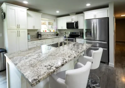 Renovated kitchen on the upper floor.