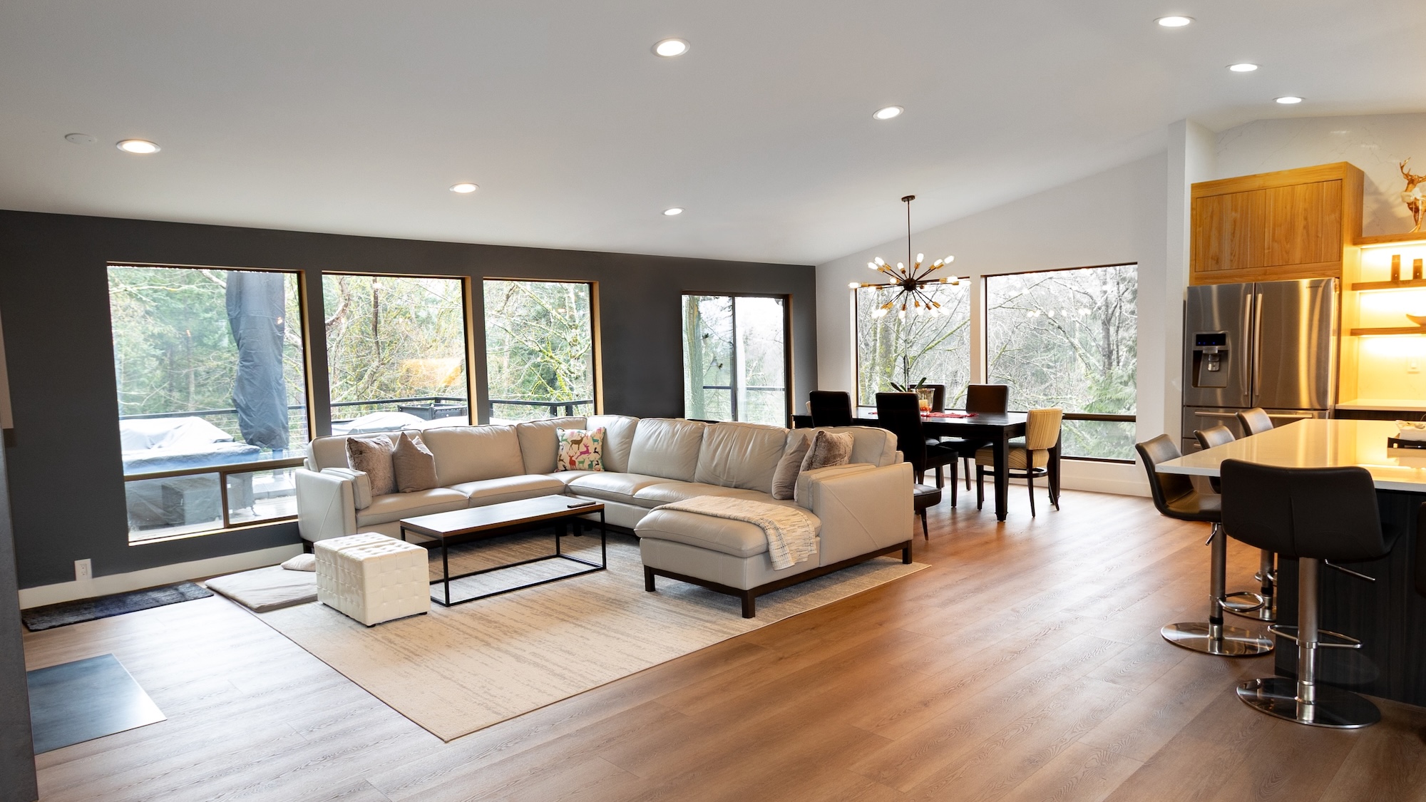 Luxury Home Kitchen And Living Room Remodel - Kenmore, Washington
